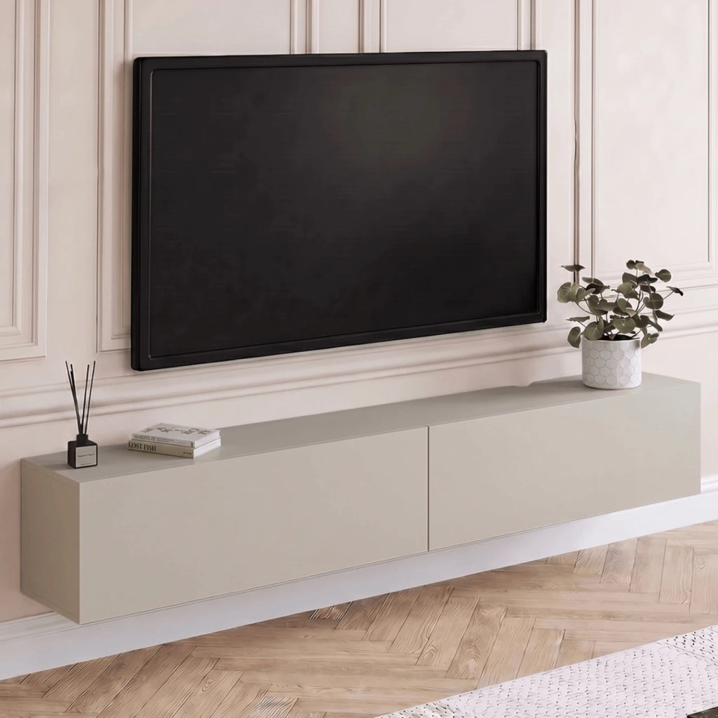 IDMarket - Mobile TV sospeso ELIO 180 cm 2 ante beige