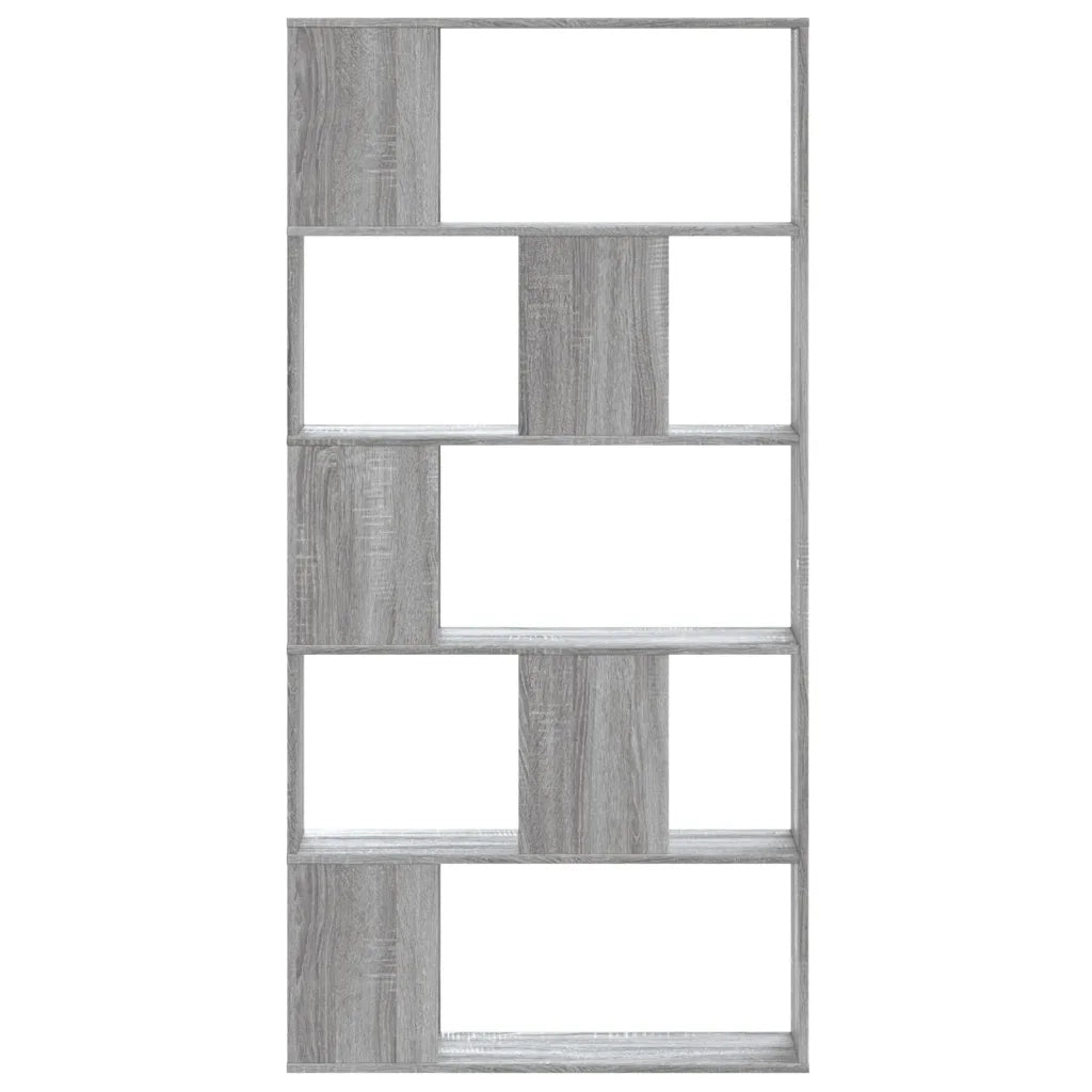 vidaXL Libreria 5 Ripiani Grigio Sonoma 80,5x23,5x162,5cm Multistrato