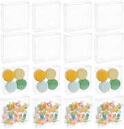 Dose per regali 72 pezzi - Scatola rettangolare 10x10x3cm - PVC trasparente - Pacchetti per matrimonio/Gift - Pellicola protettiva - Dose per caramelle/Chocolatiera - Scatole per confezionamento