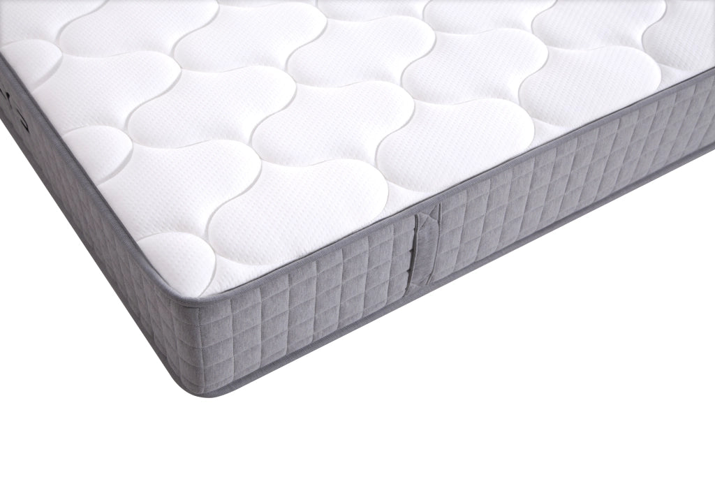 Materasso in schiuma fredda 90 × 200 cm, 7 zone, 25 cm, H3, 4 maniglie, traspirante, materasso incluso, bianco