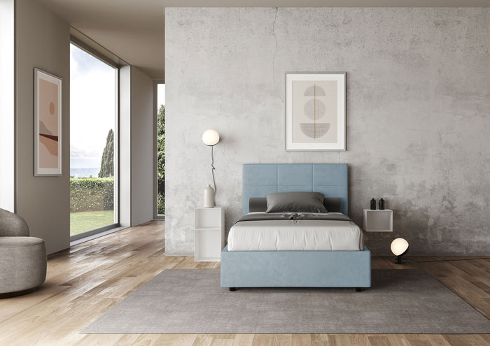 Letto 1 Piazza e Mezzo 120x190 cm Senza Rete Mika Azzurro