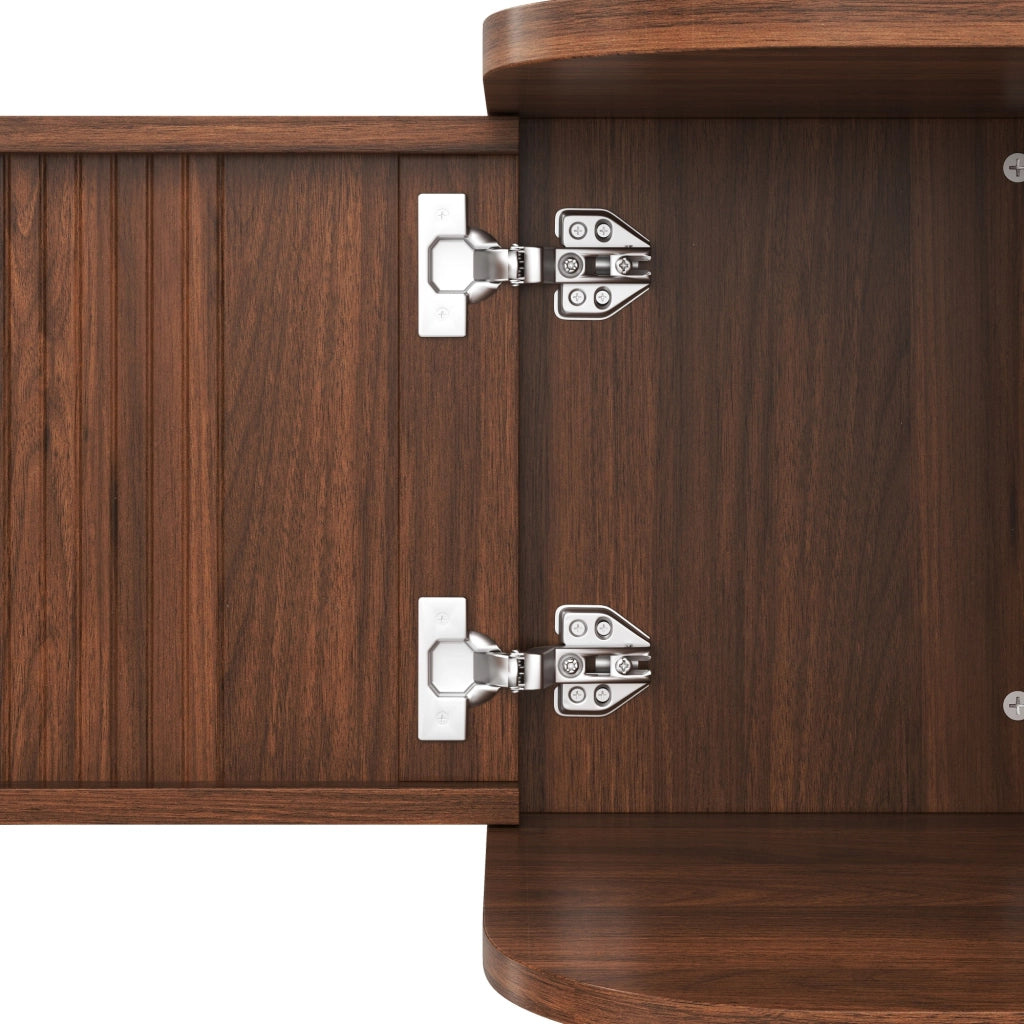 TAVOLINO DA CAFFÈ 80x60x47 cm in MDF Noce con vani laterali