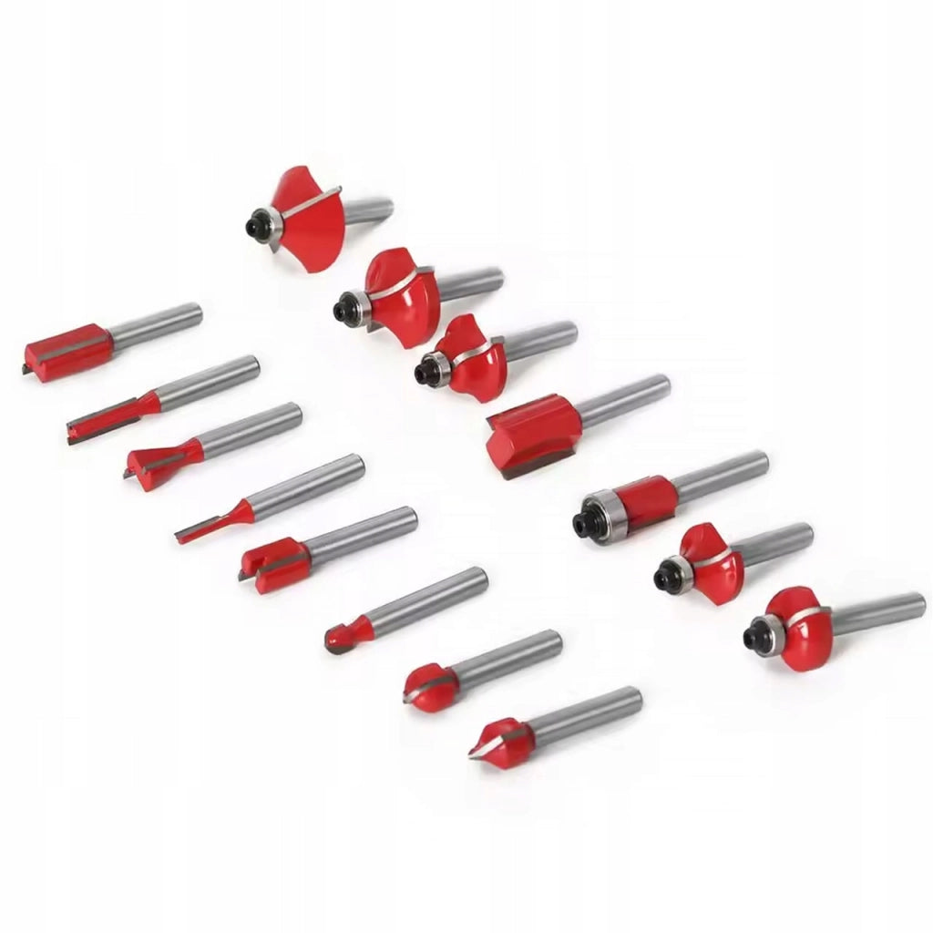 Set Frese per Legno Rosfix WoodCut Pro 15 – 15 Pezzi | Trascinatore 6,35 mm | Alta Qualità, Acciaio e Carburo