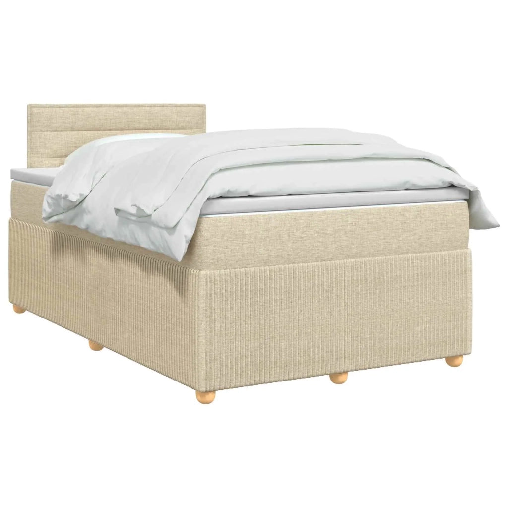 Letto box spring con materasso Crema 120 x 190 cm Tessuto 3451417