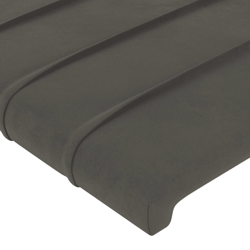 Giroletto a Molle con Materasso Grigio Scuro 80x200 cm Velluto 3143050