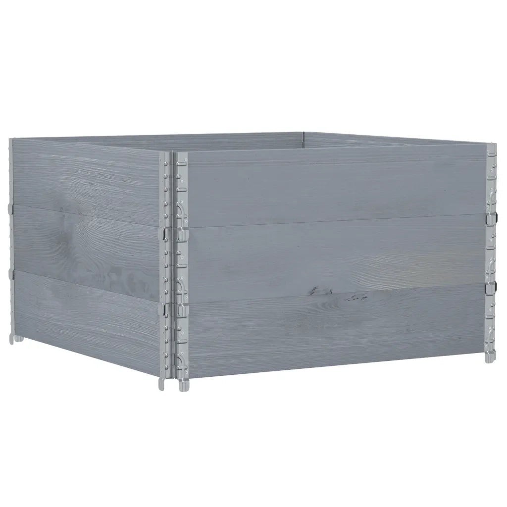 Fioriera | Cassetta per fiori | Vaso da Giardino Grigia 100x100 cm Legno Massello di Pino