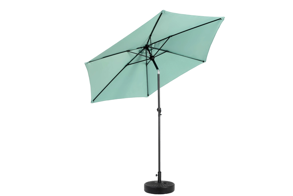 Ombrellone da esterno rettangolare grande, bifacciale, da 2,7 m, con manovella (verde chiaro) (senza base)