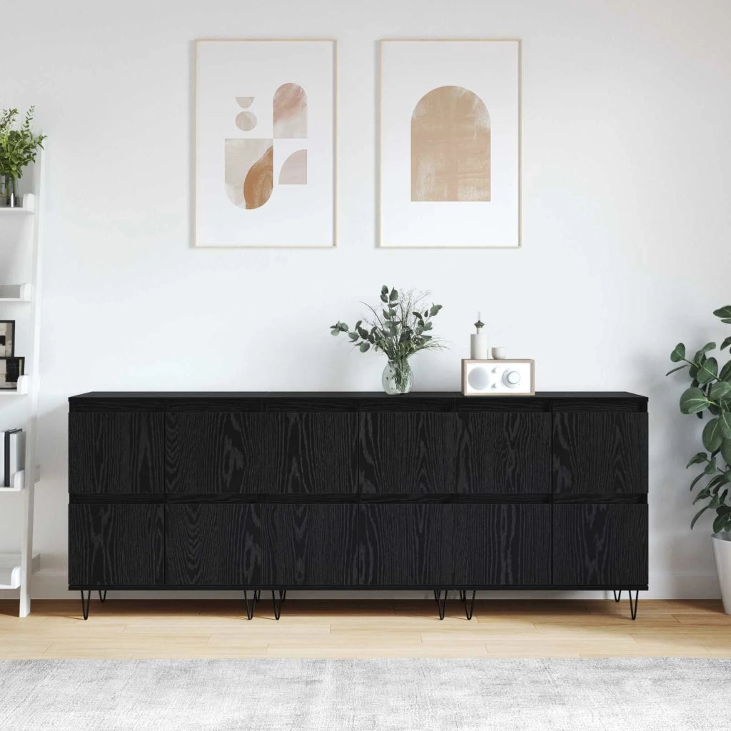 Sideboards 3 pcs Rovere Nero 3394526