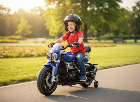 Moto Elettrica per Bambini Licenza Ufficiale Triumph 12V 4,5Ah Blu