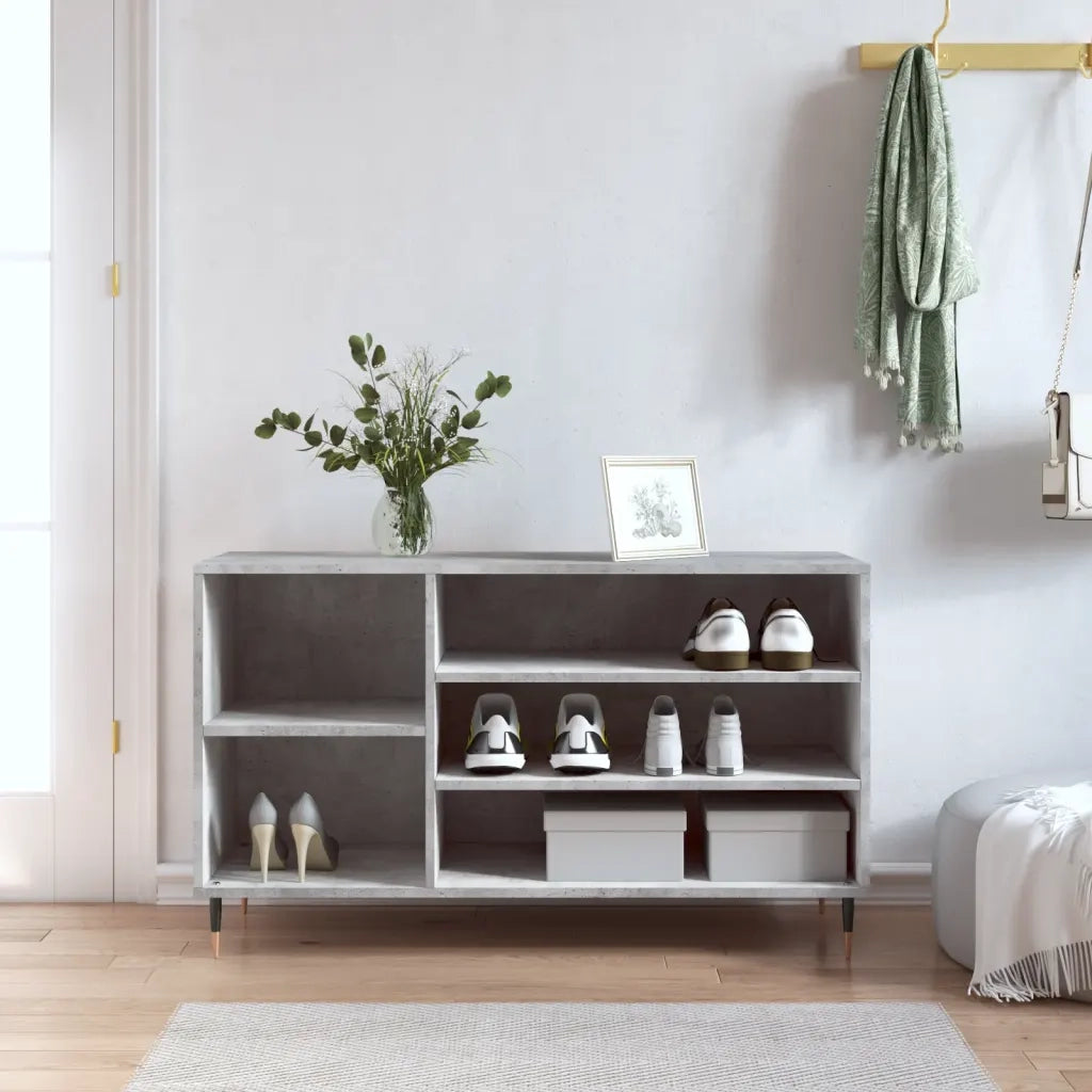 Scarpiera | Mobile per scarpe Grigio Cemento 102x36x60 cm in Legno Multistrato