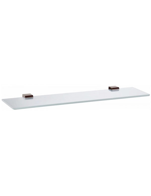 Mensola doccia NIL in vetro e ottone grigio metallo lucido 60 cm