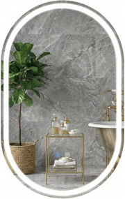 Specchio Bagno Retroilluminato, Specchio in Vetro Temperato con Luce LED Regolabile a 3 Colori, Antiappannamento, Interruttore Touch e Funzione Memoria, Orizzontale/Verticale