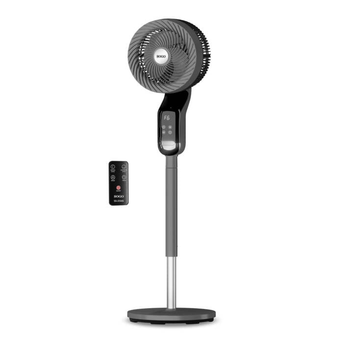 Ventilatore a colonna con telecomando 50W, oscillazione 3D e timer 12 ore, 8 velocità e display touch LED - Sogo