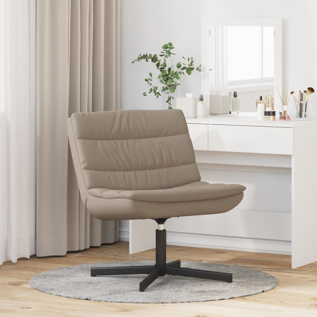 Sedia Girevole Cappuccino Poliestere, Base in Metallo Standard