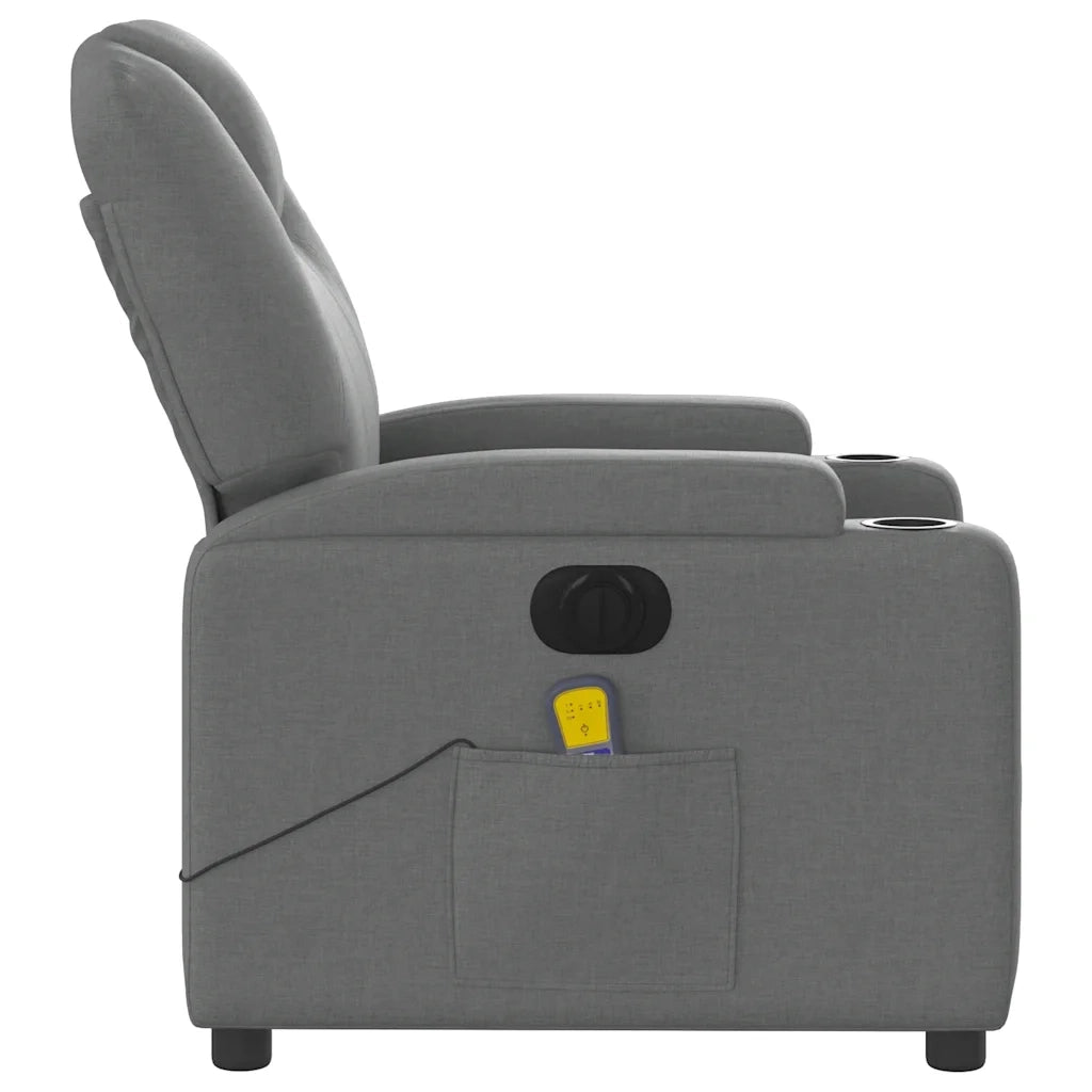 Poltrona Reclinabile Massaggio Elettrica Grigio Scuro Tessuto 3204357