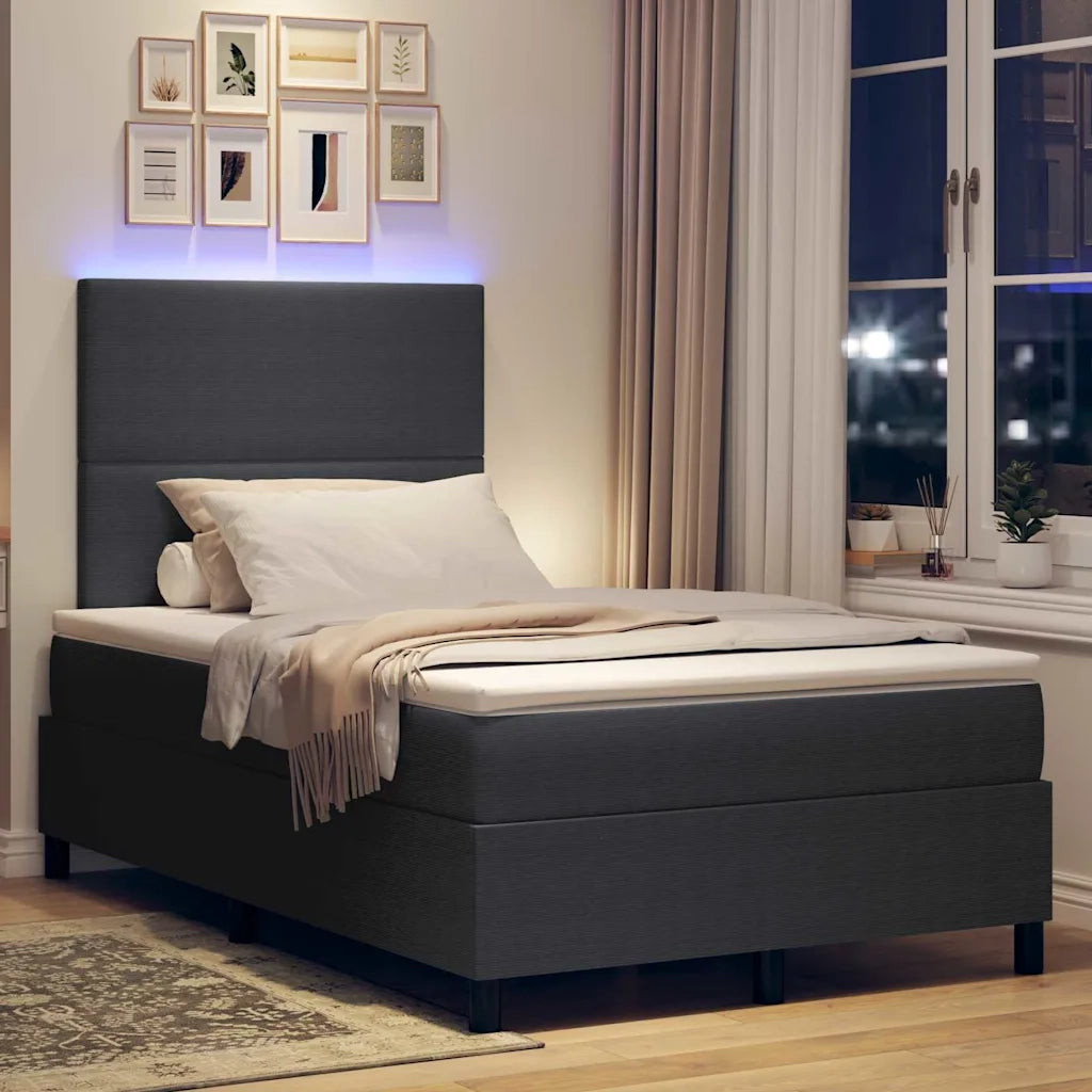 Letto a Sorgente LED Grigio Scuro e Bianco 120 x 200 cm 3337640