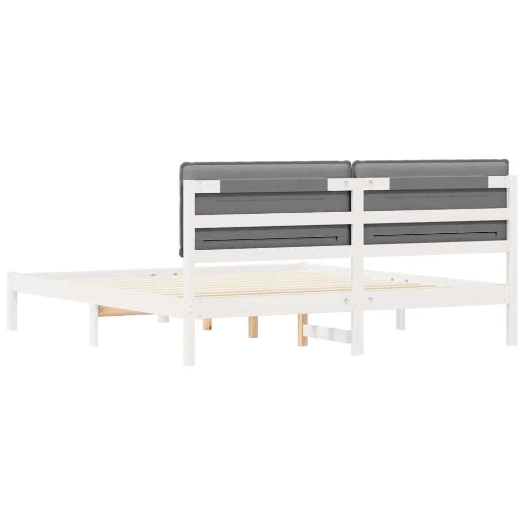 Letto con Testiera Rivestita Grigio chiaro 180 x 200 cm 877823