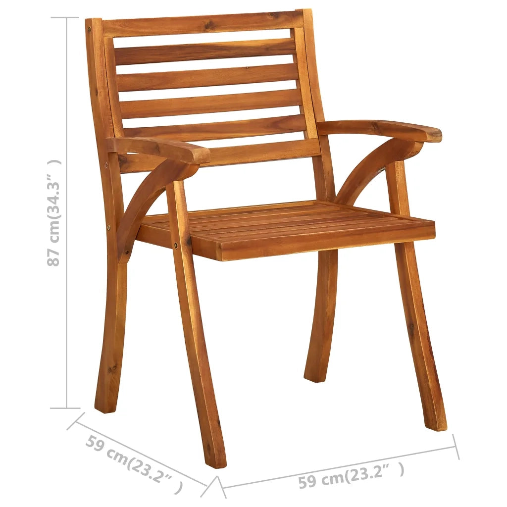 Sedie da Pranzo da Giardino con Cuscini 3 pz Massello di Acacia 3060853