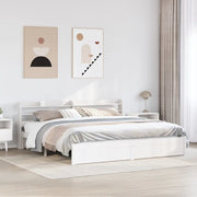 Giroletto con Testiera senza Materasso Bianco 200x200 cm