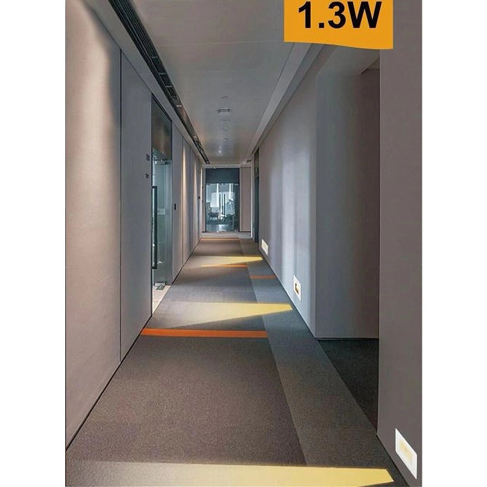 Trade Shop - Segnapasso Placca Bianca Muro Sensore Movimento Pir 1,3w Cassetta 503 Xggyd-001b - -bianco Freddo      -
