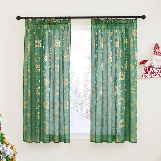 Veli- 2 pezzi di tende - Semi-trasparenti - Filtranti la luce - Con anelli/hacchette - 140x160cm - 100% Poliestere - Decorazione per finestre