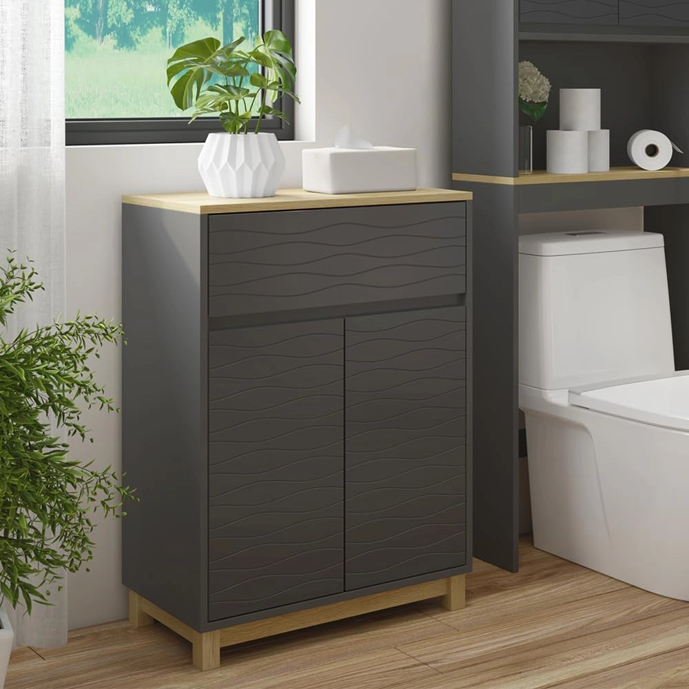 Mobile midi Livia, Antracite, 60 x 80 cm con cassetto