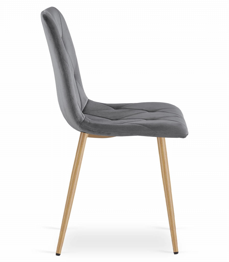 Set da tavolo VALORA NP con 4 sedie TYRA grigie - Rovere Sonoma 120x80
