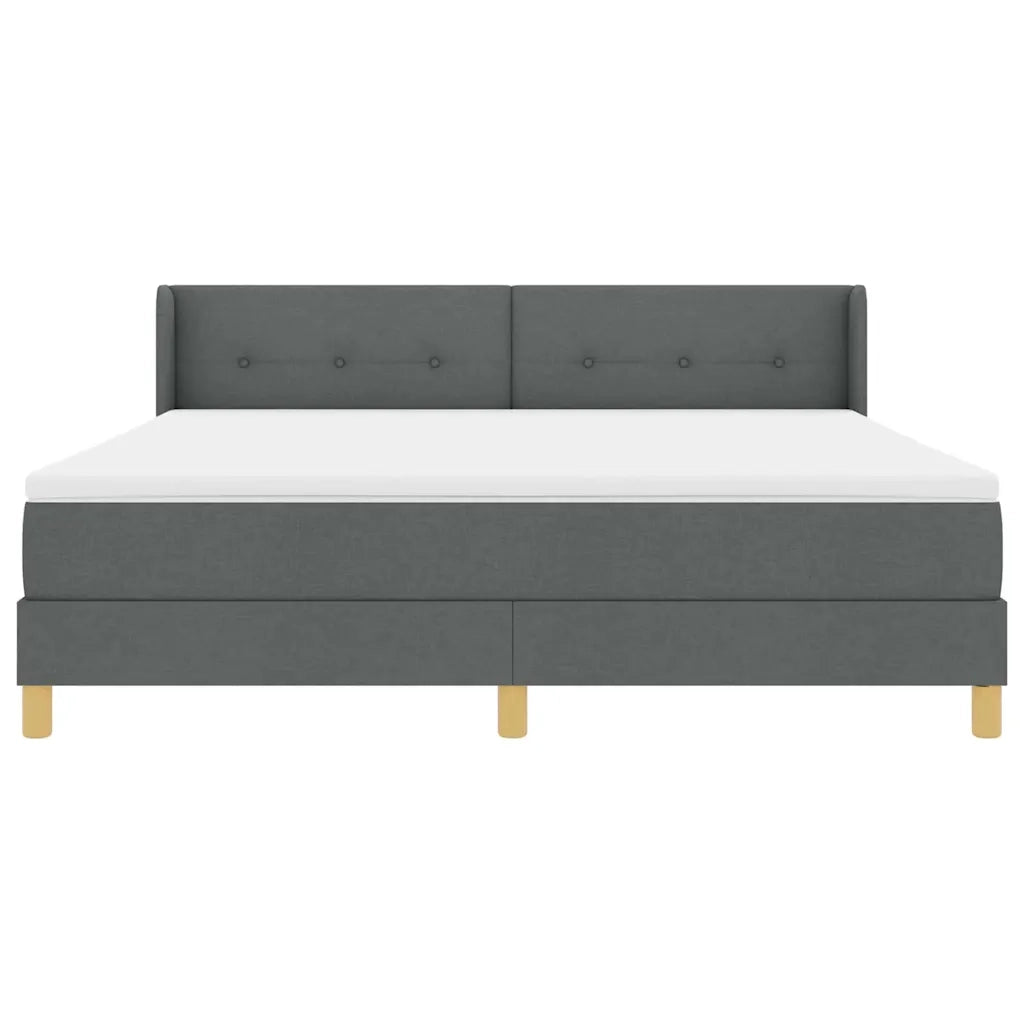 Letto a molle con testiera Grigio scuro 200 x 180 cm Tessuto 3341308