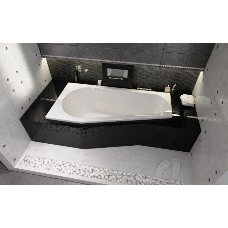Vasca da bagno angolare destra in acrilico RIHO DELTA 160x80 cm