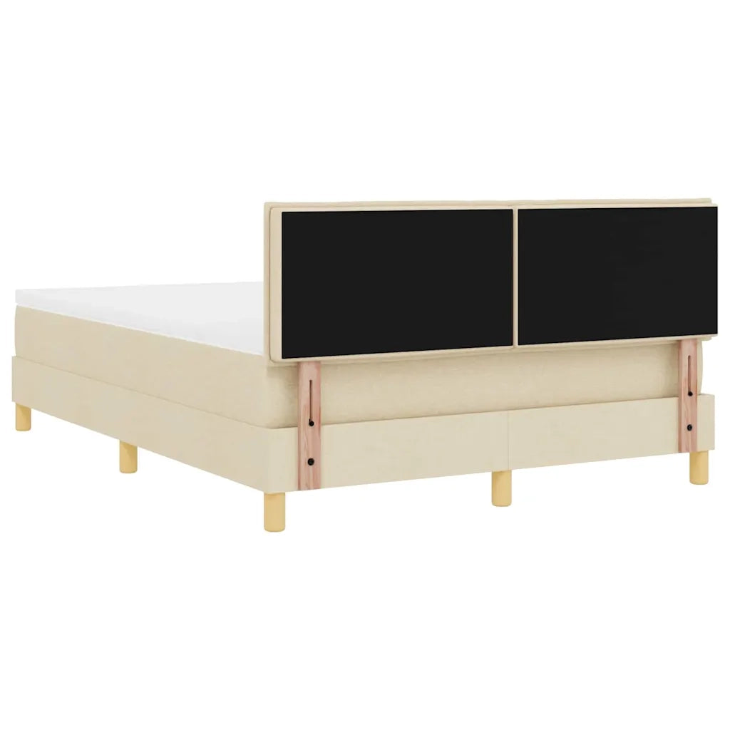 Letto a molle con cuscino Crema 160 x 200 cm Tessuto 3339012