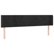Testiera | Testata ad Orecchio Nera 183x16x78/88 cm in Velluto