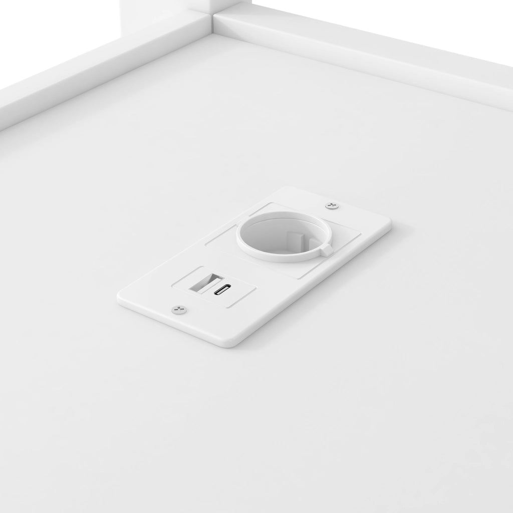 LETTO a soppalco 90x200 cm con scrivania, LED, USB, bianco
