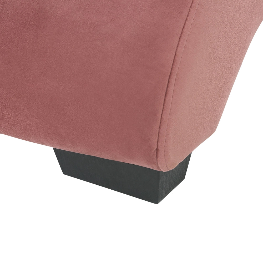 Chaise longue Altoparlante Bluetooth integrato in velluto rosa Caricatore USB Design moderno Divano curvo per 1 persona Soggiorno