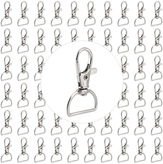 Sistema di appoggio per chiavi a D con 60 pezzi - Boccoletta piccola - Acciaio inossidabile - Anello per chiave in metallo 20 mm - Leggero - Progettazione compatta