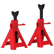 Cavalletti Regolabili per Auto 3 Tonnellate ¨C Zephmum ¨C Acciaio e Ghisa Rosso 29-42.5 cm