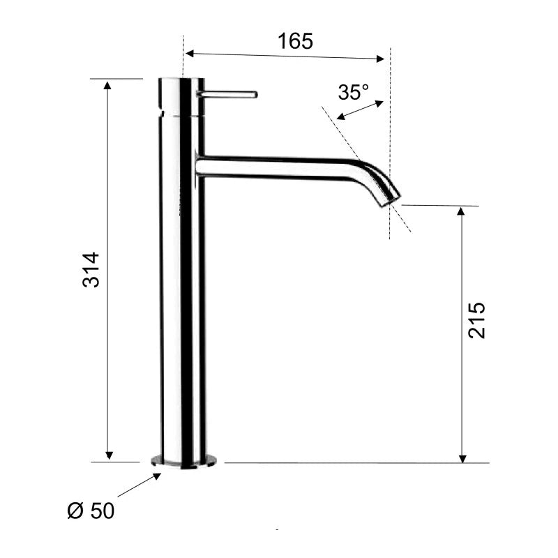 Miscelatore XL per lavabo nero opaco serie X Style