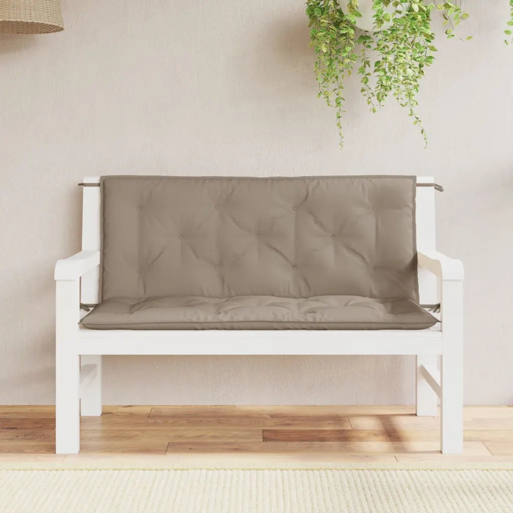 Cuscini per Panca 2 pz-Set di 2 Cuscini per panchina Tortora 120x50x7 cm in Tessuto Oxford
