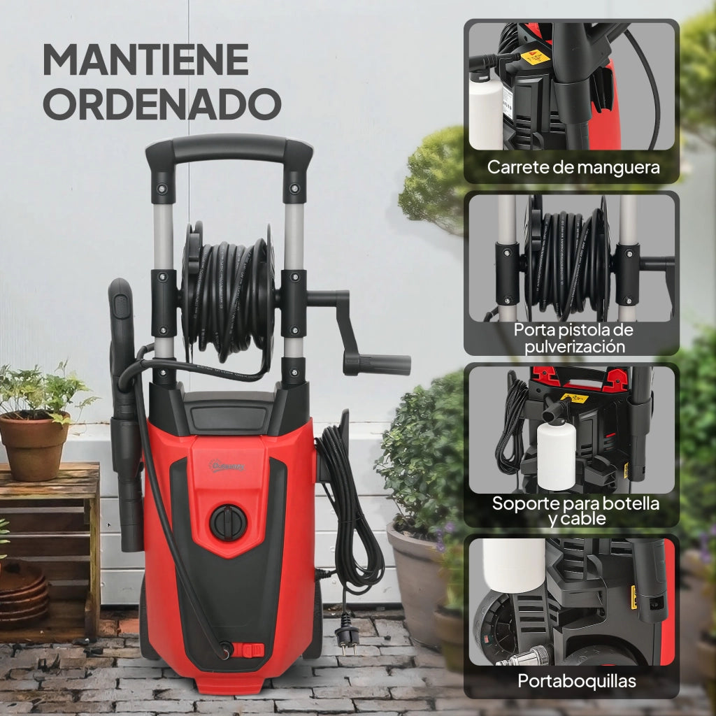 Idropulitrice Alta Pressione 1800W ¨C Xylo ¨C Angolo Regolabile con Stop Automatico 30x27,5x76cm Rosso Nero