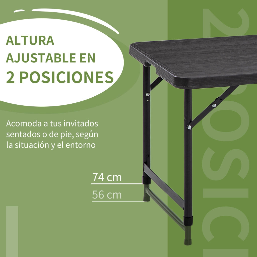 Tavolo da pranzo pieghevole per esterno ¨C Minimal ¨C Grigio scuro, acciaio, 118x60x56-74 cm