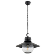 Lampada sospensione vintage nera sfera vetro Holly Ø40