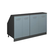 Mobile cucina sottotetto R-Line Grigio-blu/Antracite 140 cm Set di 2 carcasse armadio profondità 60 cm Vicco