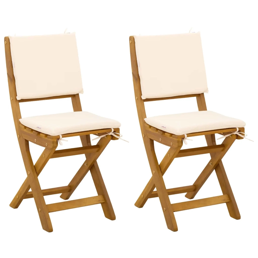 Sedie Bistro da Giardino 2 pcs Bianco Crema 38 x 46 x 85 cm