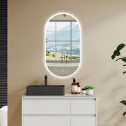 60 x 80 cm Specchio con illuminazione integrata bagno ciottolo. Touch. Pellicola Antideflagrante