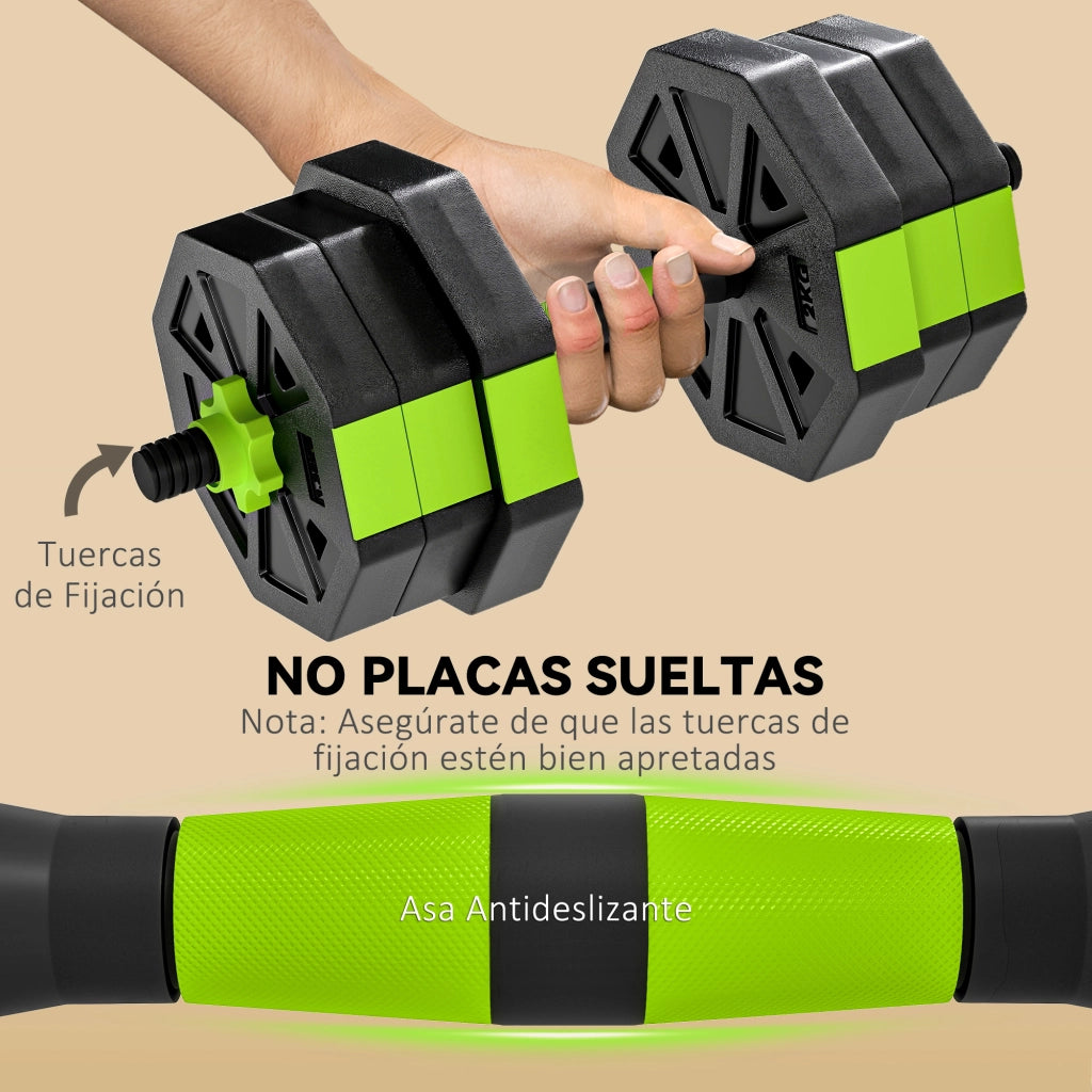 Set Manubri Regolabili 20 kg 6 in 1 ¨C Xylo ¨C Kettlebell Bilanciere Supporto Flessioni