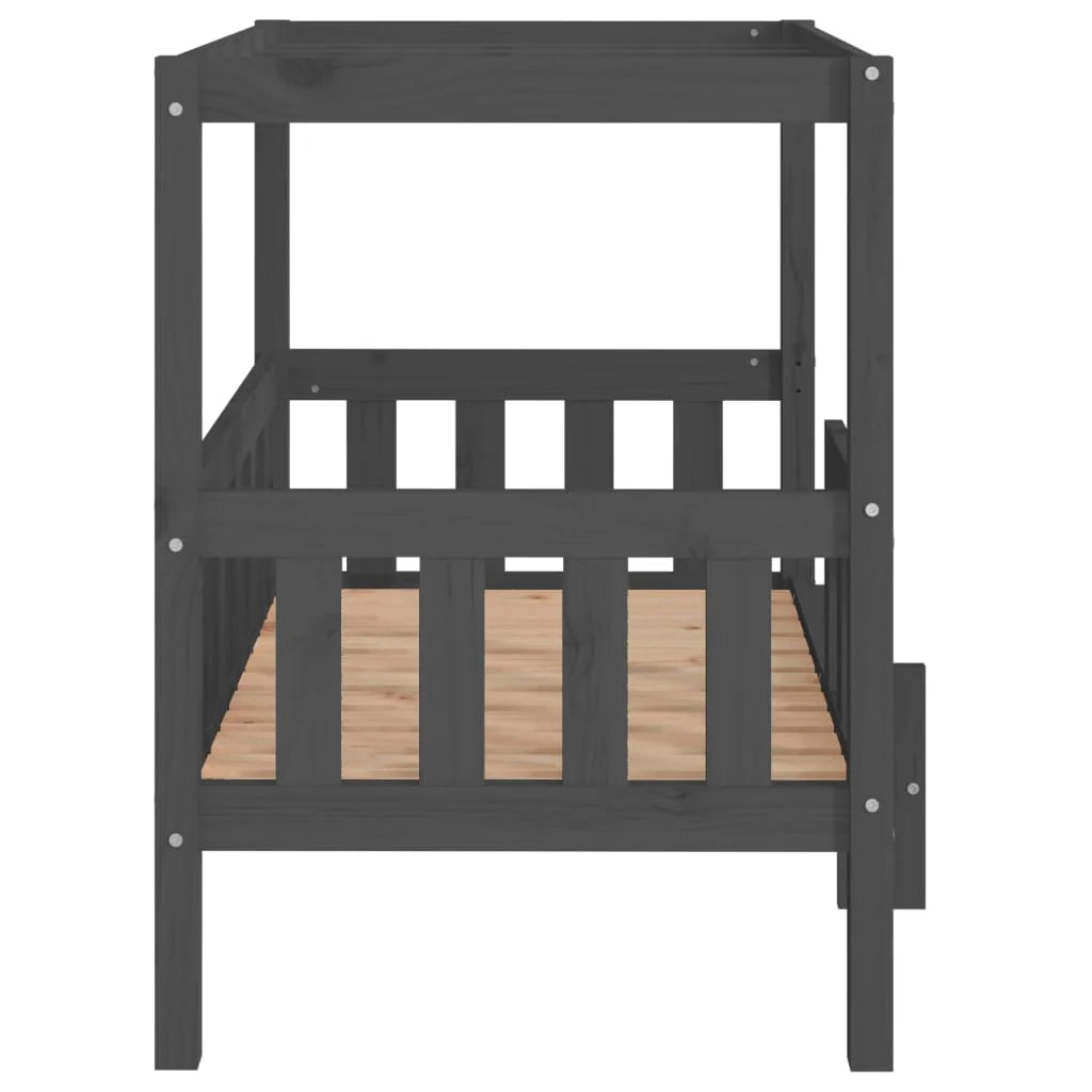 Divano letto per cani comodo 95,5 x 73,5 x 90 cm in legno massello di pino grigio 02_0043050