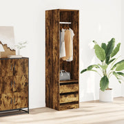 Armadio con Cassetti Rovere Fumo 50x50x200 cm Legno Multistrato