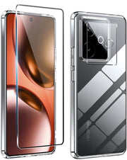 Copricapo per Telefono con Protezione Completa - Copricapo per Realme GT7 - Vetro Temprato - Protezione per Lente - Resistente allo Shock - TPU-Silicona - Precisi Fori di Scollo - Copricapo per Telefono