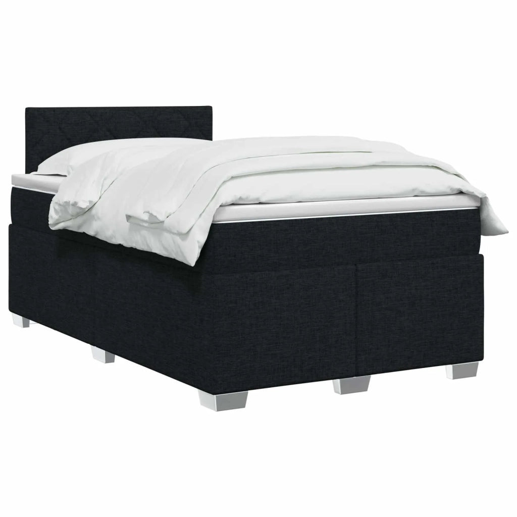 Letto box spring con materasso Nero 120 x 190 cm Tessuto 3450441
