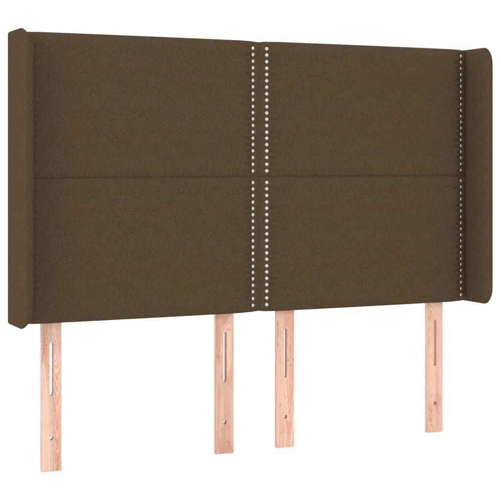Letto a Molle Materasso e LED Marrone Scuro 140x200 cm Tessuto 3138240