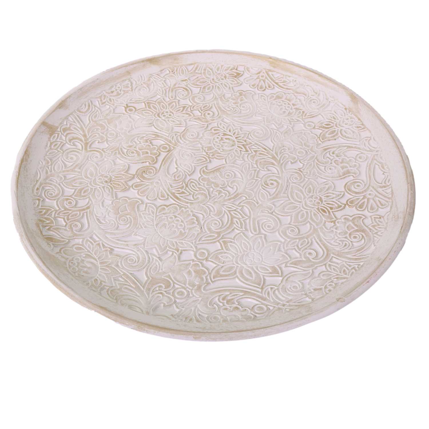 Centrotavola legno bianco tondo cm Ø50xh5